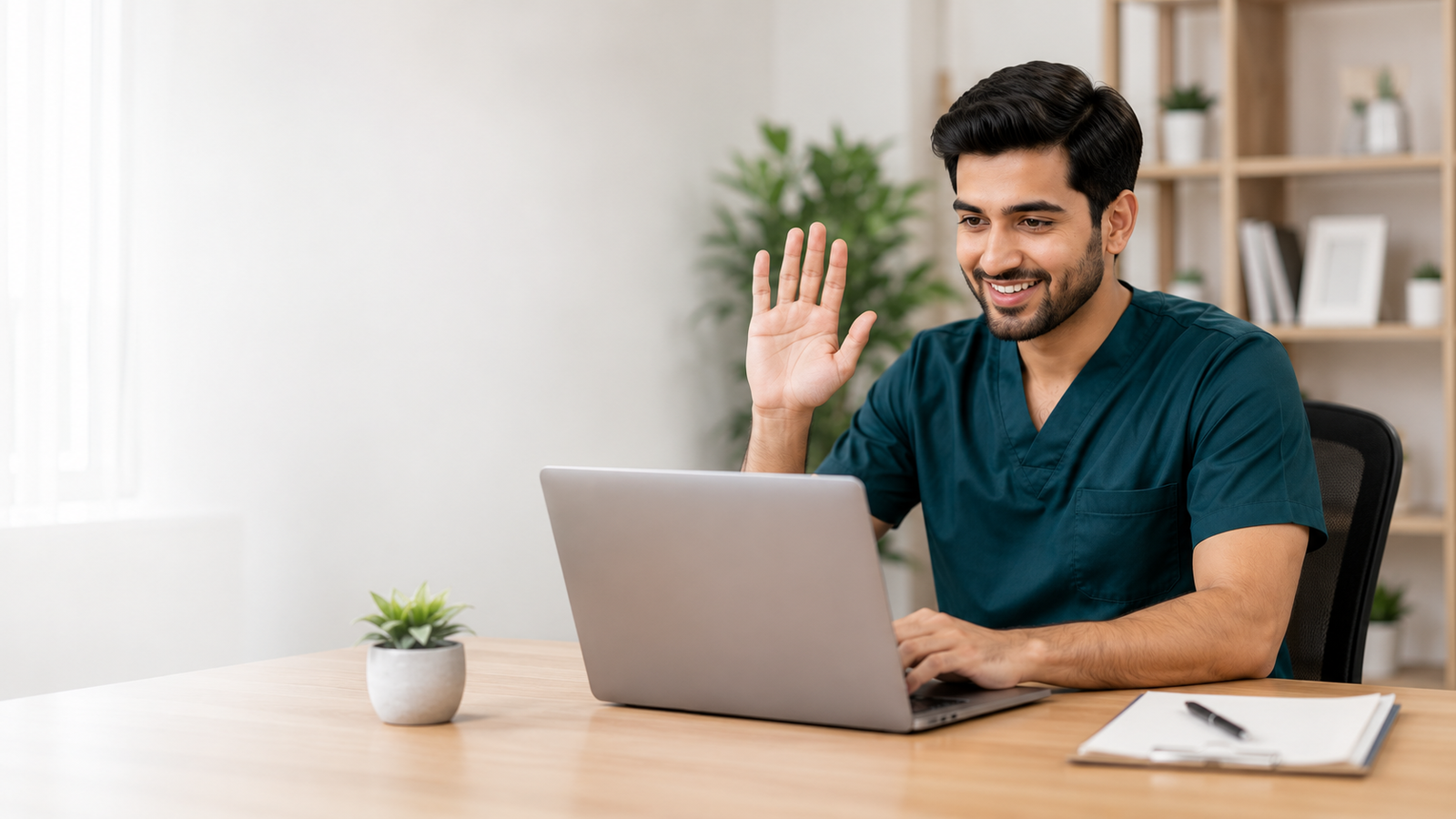 Therapist consulting online with a family